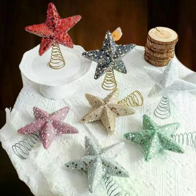 Xmas Luminous Five-pointed Star Tree Topper, Colorful Navidad Decoration, Festive TopStar Ornaments