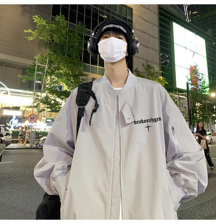 Men's Vintage West Coast Retro Baseball Flight Jacket – Oversized Spring/Autumn Style