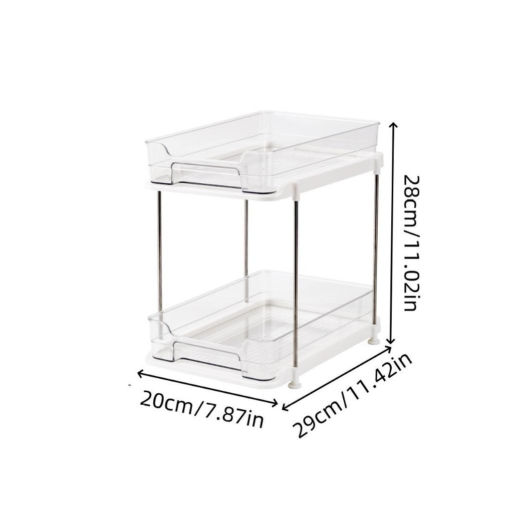 A 2-Tier Multi-Purpose Bathroom Cabinet Organizer, Pull Out Under Sink Storage Shelf Pantry Organization Kitchen Storage Shelf Set