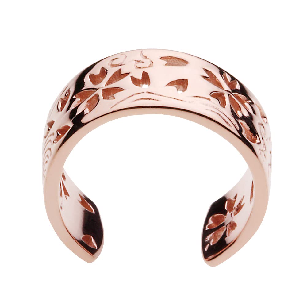 Japanese Pattern Sakura Ear Cuff Pink Gold Coating 925 Silver E2045 [Cenote] [Silver Accessories]