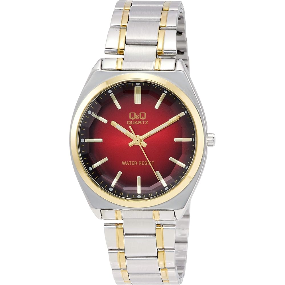 Citizen Q&Q Analog Waterproof Watch Metal Band QB78-402 Men's Red