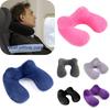 U-shaped Inflatable Neck Pillow Set For Travel With Camel Hump Design Soft And Comfortable