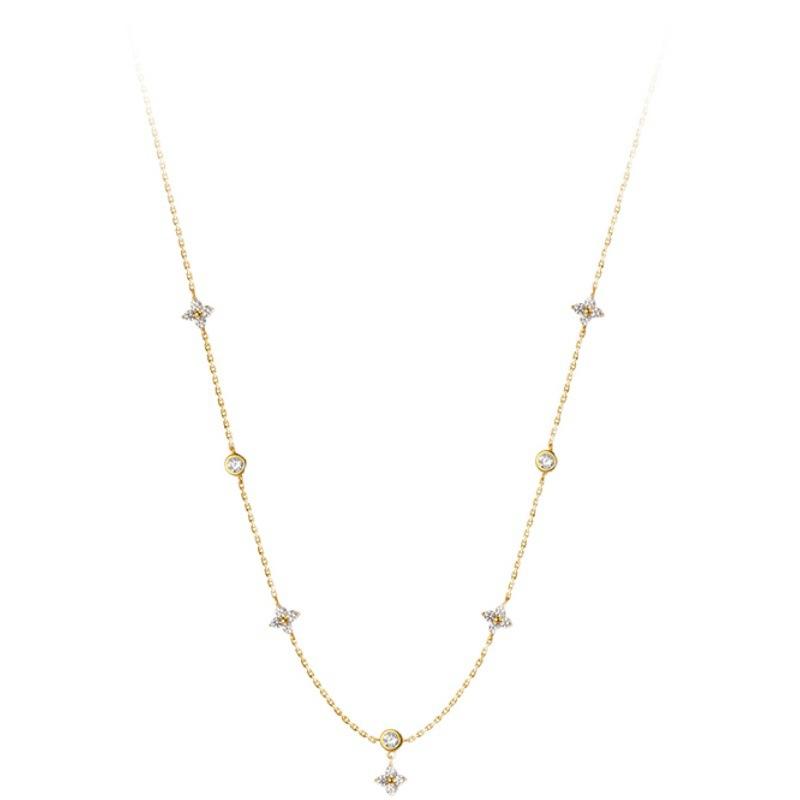 Necklace Women's Light Luxury Temperament Four-leaf Clover Necklace Japanese and Korean Niche Design High-end Summer Collarbone Chain