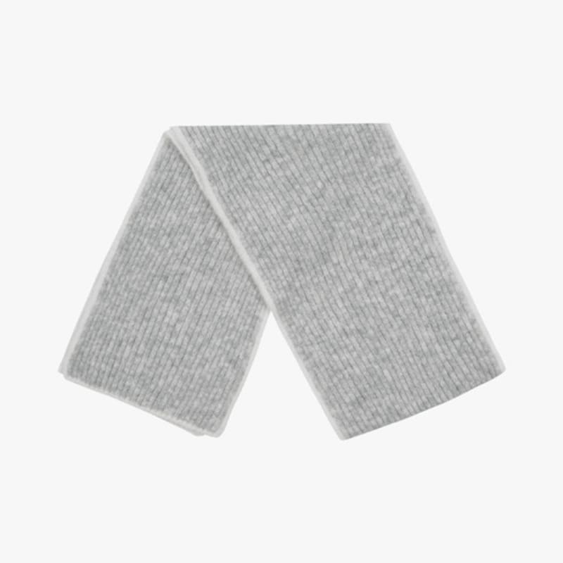 Saint Luxure Alpaca Boucle Line Muffler Light Gray