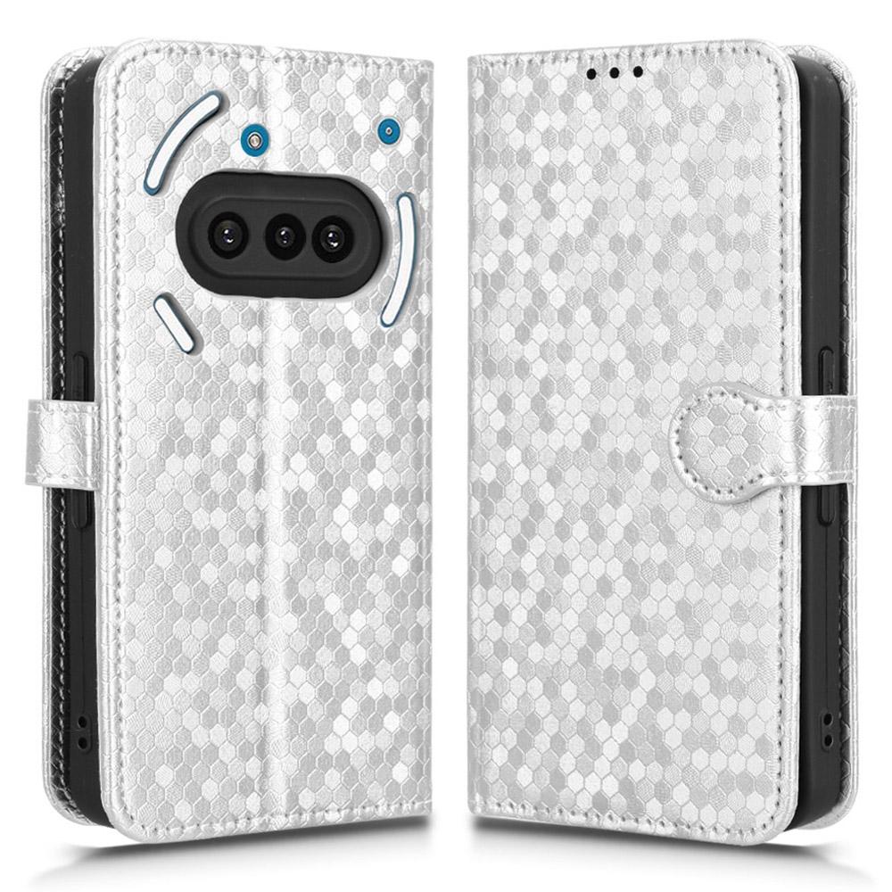 For Nothing Phone (3a) Wallet Case Dot Pattern Imprint PU Leather Phone Cover