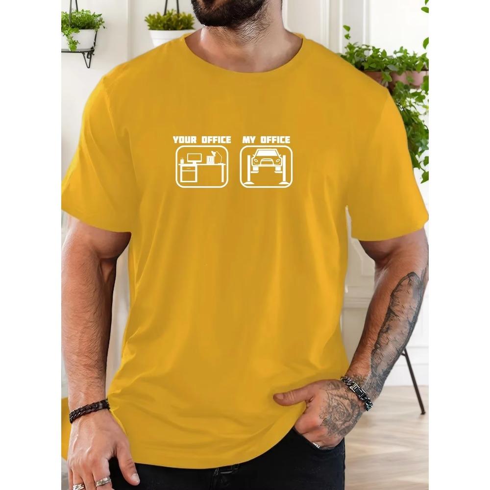 Men's T-Shirt 100%  Summer Casual Soft Creative Letter Print Round Neck Breathable Short Sleeve T-Shirts 2025 New Tees