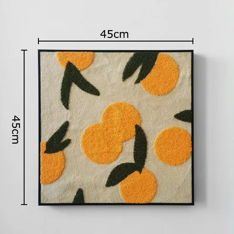 

Cartoon Orange Plush Embroidery Hanging Paintings Wall Hanging Ornaments Living Room Background Display Orange Wall Picture