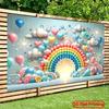 2D Plane 1 Piece. Unconventional Rainbow Balloon Background Made of Durable Polyester. This Multi-functional Banner