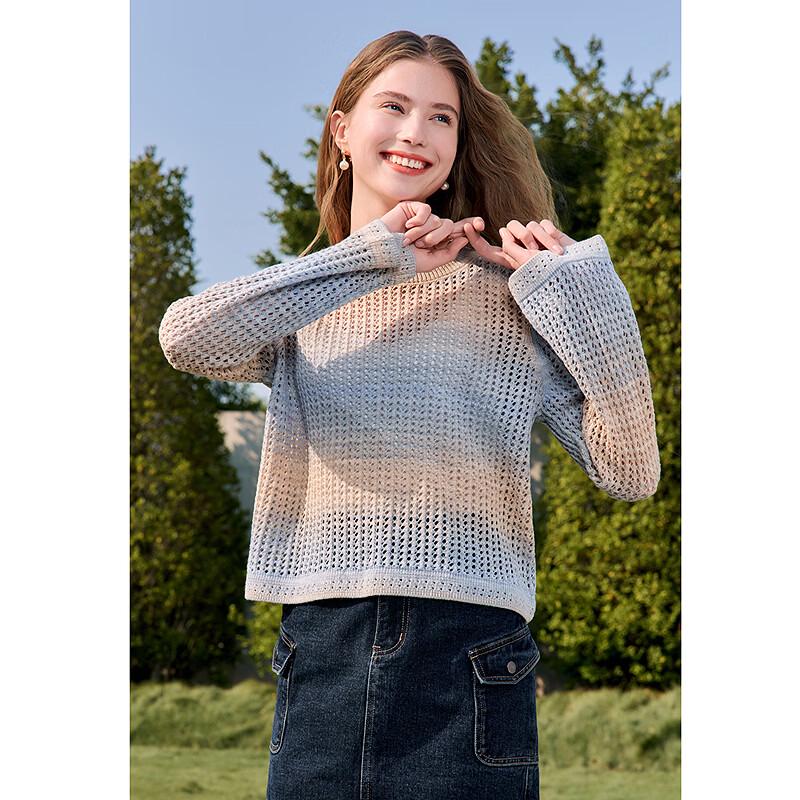 Betu Women's Gradient Hollow Knit Sweater