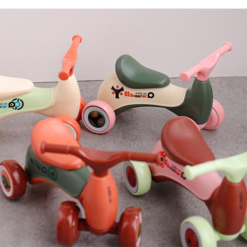 1Pcs Simulation Mini Cute Kids Balance Car Four-wheeled Baby Sliding Scooter Ornament Creative Assembly Children s Car Toy Gift