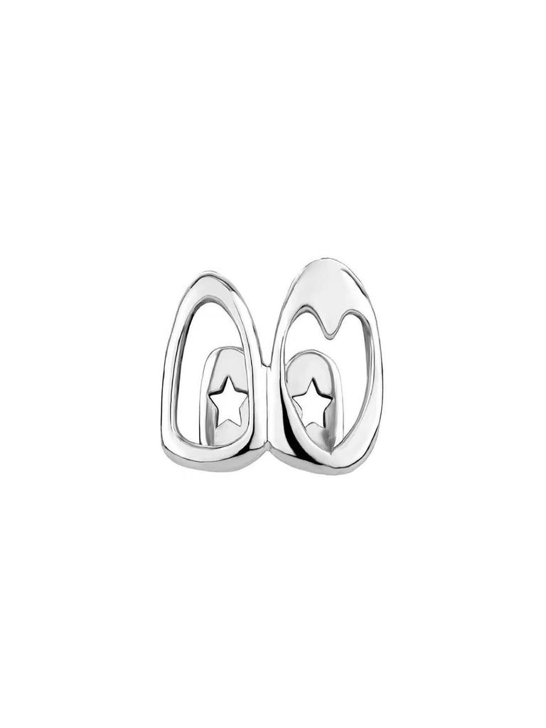 Europäisch-amerikanische Hip-Hop Herzförmige Gold-Grillz: Hohler, glatter, galvanisierter Zahnschmuck für Weihnachten