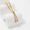 Fenny 18K PVD Gold Plated  Waterproof Fashion Lucky Round Beads Pave Adjustable Stainless Steel Bracelet for Women
