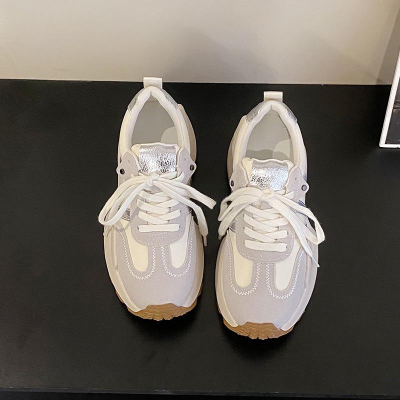 

Dexun shoes women s 2025 autumn new fashion versatile height increase leisure sports breathable muffin platform dad shoes 40 белый