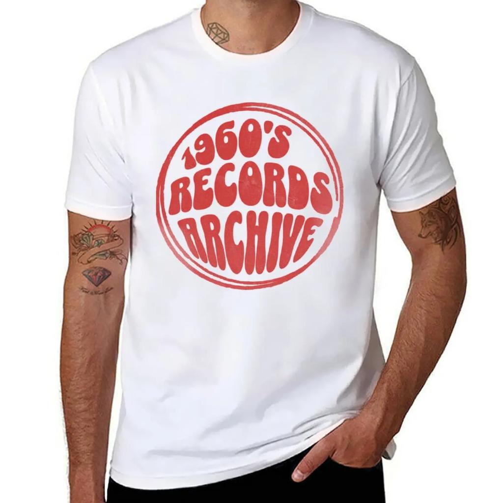 1960S Records Archive TShirt Quickdrying Animal Prinfor Boys Aesthetic Clothing Short Sleeve Tee Men