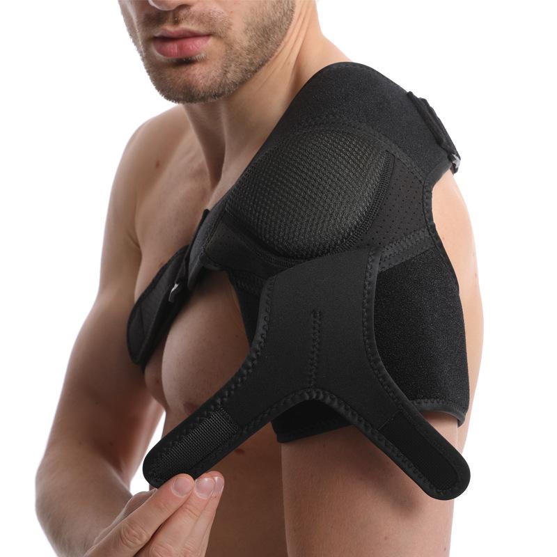 

Adjustable Memory Cotton Sports Shoulder Pads Strap Fitness Single Shoulder Pressure Protector Left And Right Shoulder Pads Average size чорний