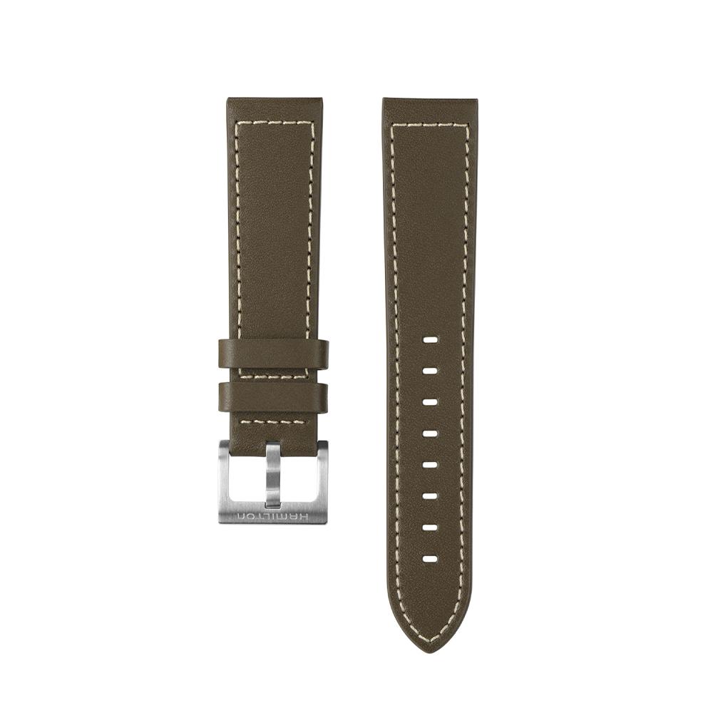 [Hamilton] Green Two-Piece Leather Strap 20mm H6000001571