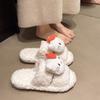 Cute plush slippers women's winter 2025 new indoor warm home fashion kitten outer cotton slippers