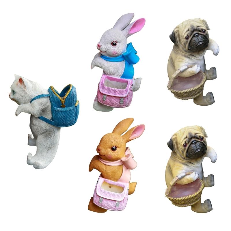 Cute Hanging Climbing Rabbit 3D Cat Figurines Climbing Decoration Garden Decor