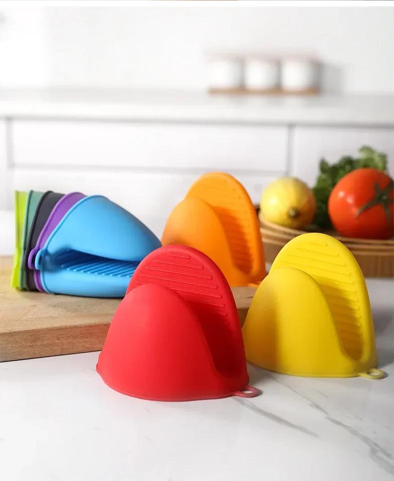 1PC Silicone Oven Mitts Heat Resistant, Potholders for Kitchen Cooking & Baking, Pinch Grips Finger Protector for Pot Air Fryer