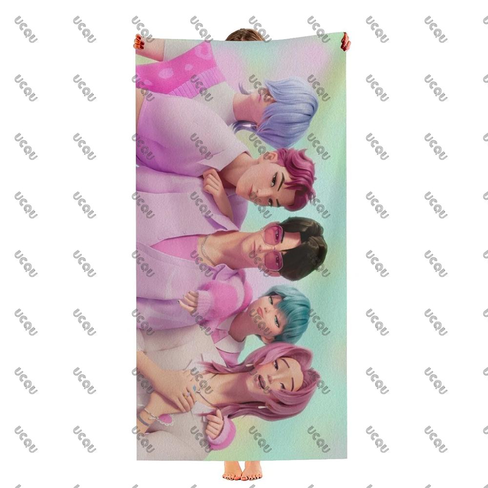KPop Demon Hunters Birthday Swimming Towels Bath Outdoor Music Lover Beach Towel Quick Drying Gift Women Girl Kids Boys Fans