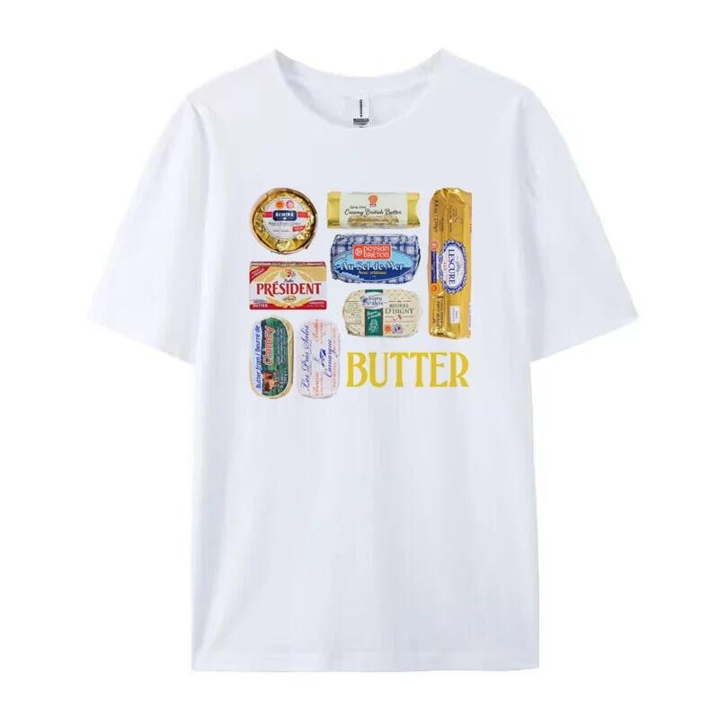 

Женские футболки в стиле ретро 90-х с графикой масла, забавная футболка для любителей масла, милая футболка для гурманов, унисекс, винтажная, из хлопка, эстетичная одежда 4XL
