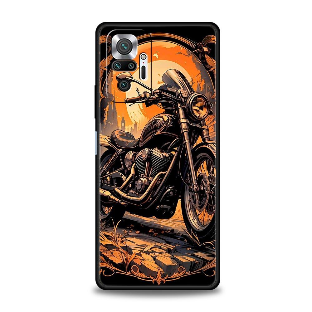

Colors Vintage Motorcycle Painted Phone Case Cover for Redmi 14C 13C 12 10C Note 14 13 12 10 11 Pro Plus K40 K50 Pro 5G Soft TPU Note 12 5G