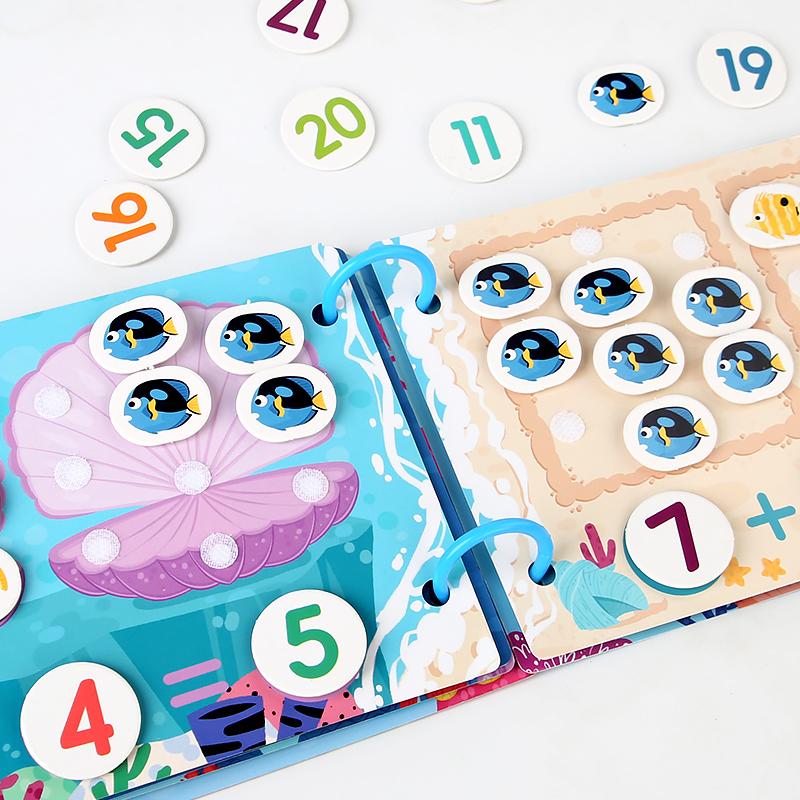 Kids Montessori Busy Book Scene Sticker DIY Puzzle Toy Hands-on Learning Cognitive Toy Reusable for Children Early Education