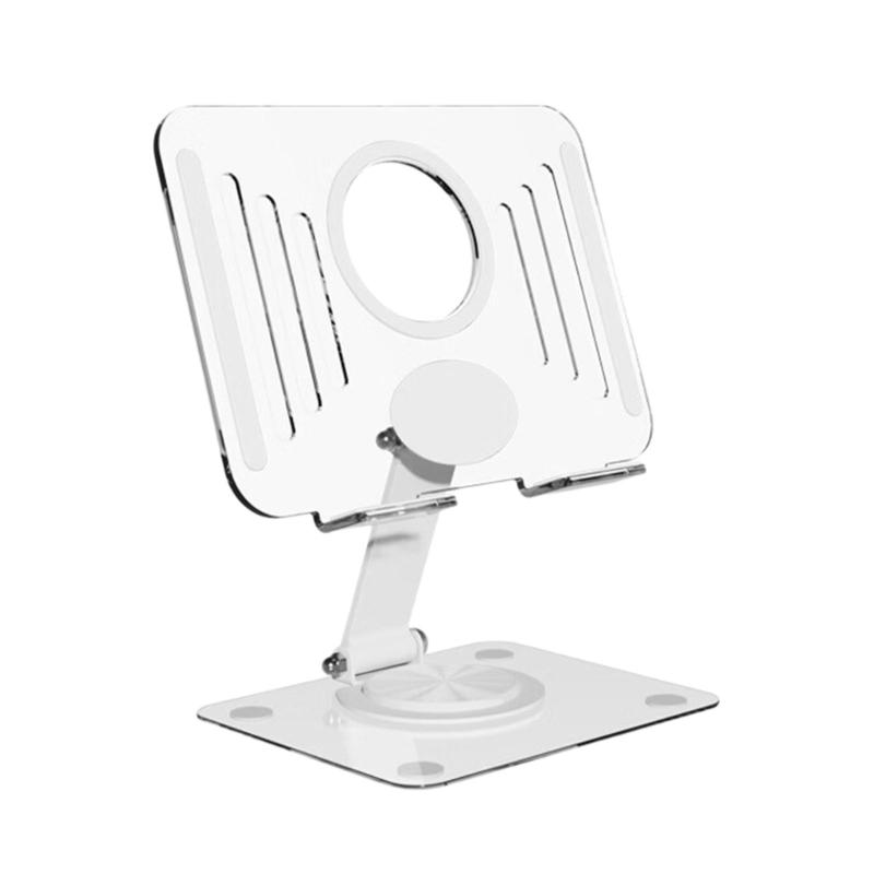 Universal Acrylic Transparents Tablets Stand With 360 Degree Rotation And Foldable Design For 12.9Inch Devices
