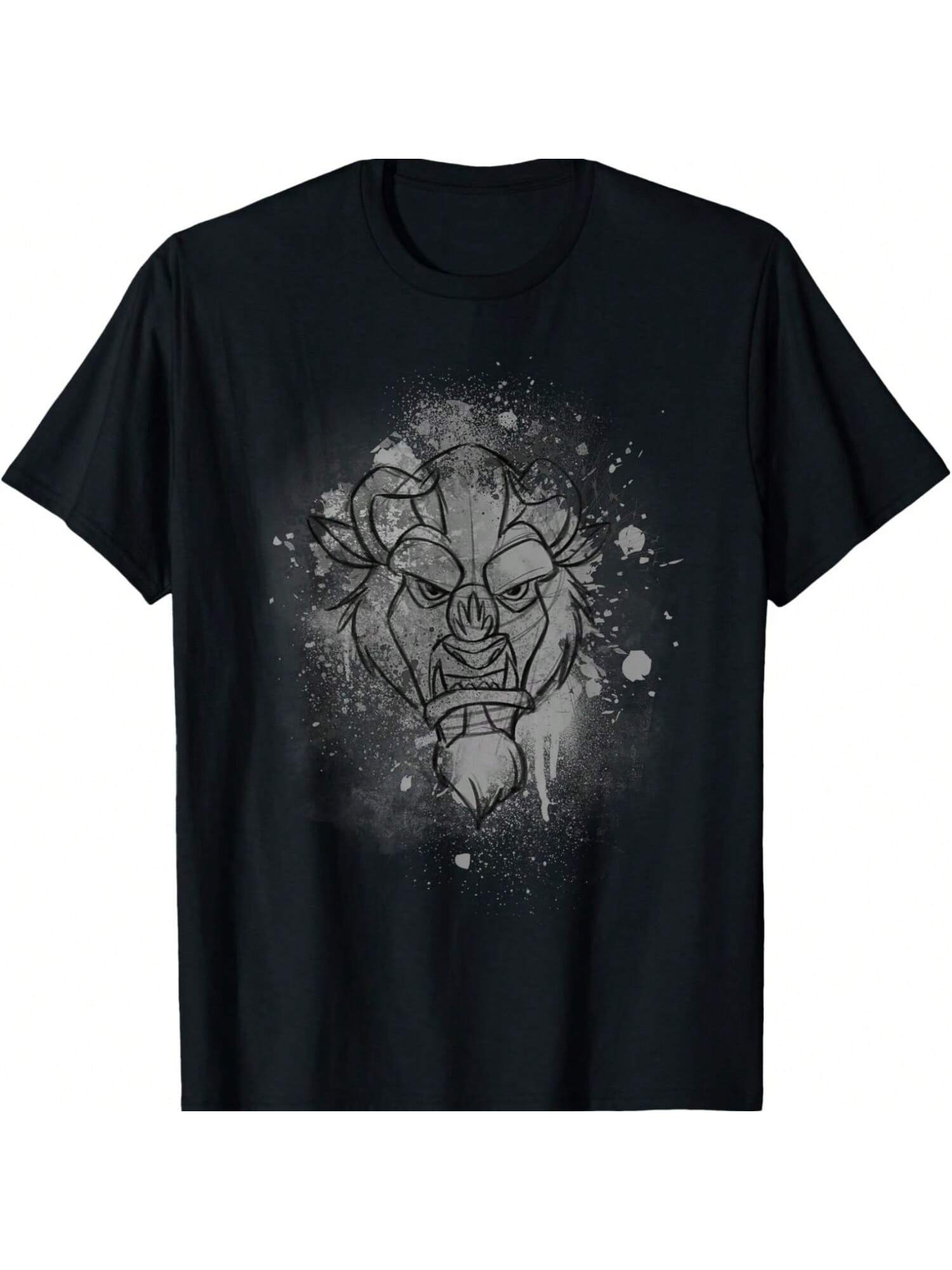 

Футболка Disneyl Beauty And The Beasts с кляксами краски и изображением Чудовища XXXXXL