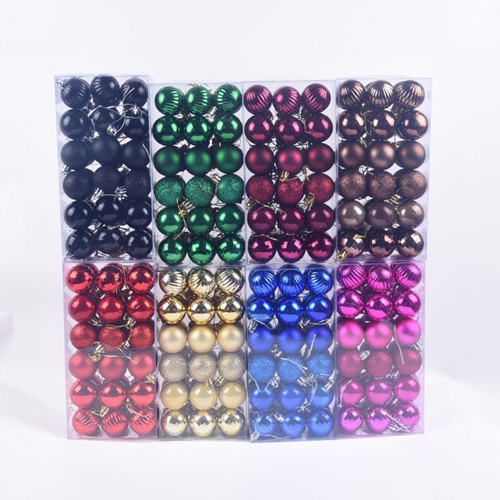 36pcs Xmas Hanging Christmas Tree Balls Ornaments Plastic Shatterproof Holiday Party Decoration Indoor Outdoor