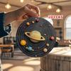 Cosmic Art Metal Round Wall Sign Solar System Planets Orbits 2D Flat Tin Decor 12 Inch