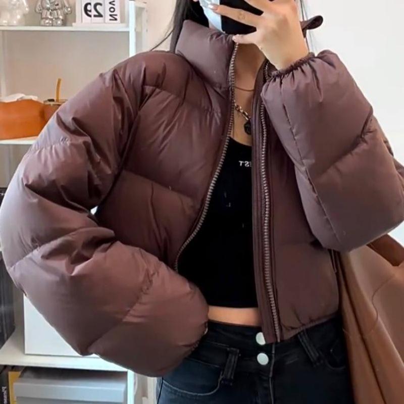 Neuer Stil Daunenbaumwollmantel für Damen, Winter Kurzer Verdickter Baumwollmantel, Lockerer Brotmantel, Koreanischer Stil Westernstil Baumwollmantel