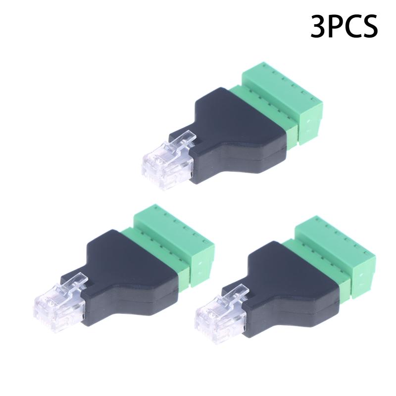 

1Pc Cctv Adapter Connector Ethernet Male Plug To Screw Terminal Block 6 Pin With Terminal Plug Splitter Rj12 6P6C