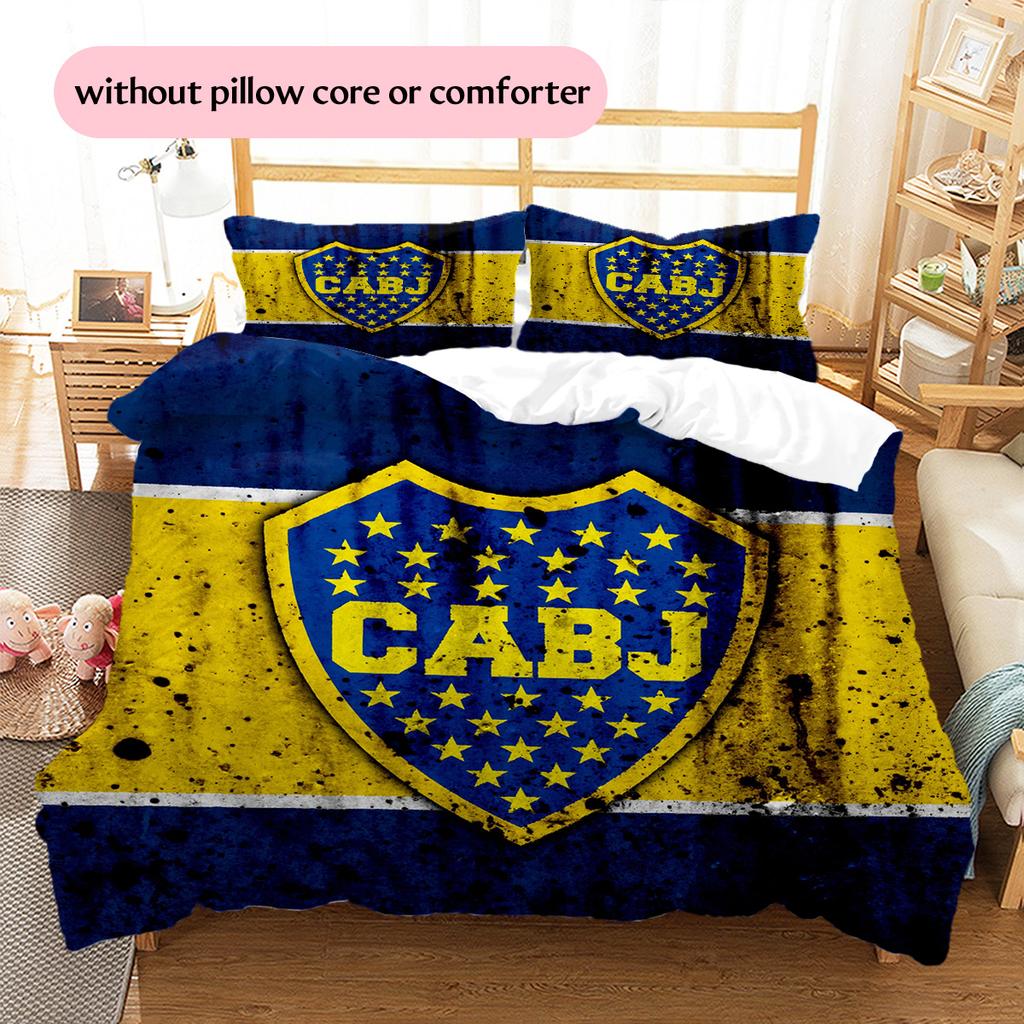 Boca Juniors Pattern Bedding Quilt Set Home Decoration Gift (1 * duvet cover + 2 * pillowcase without core)