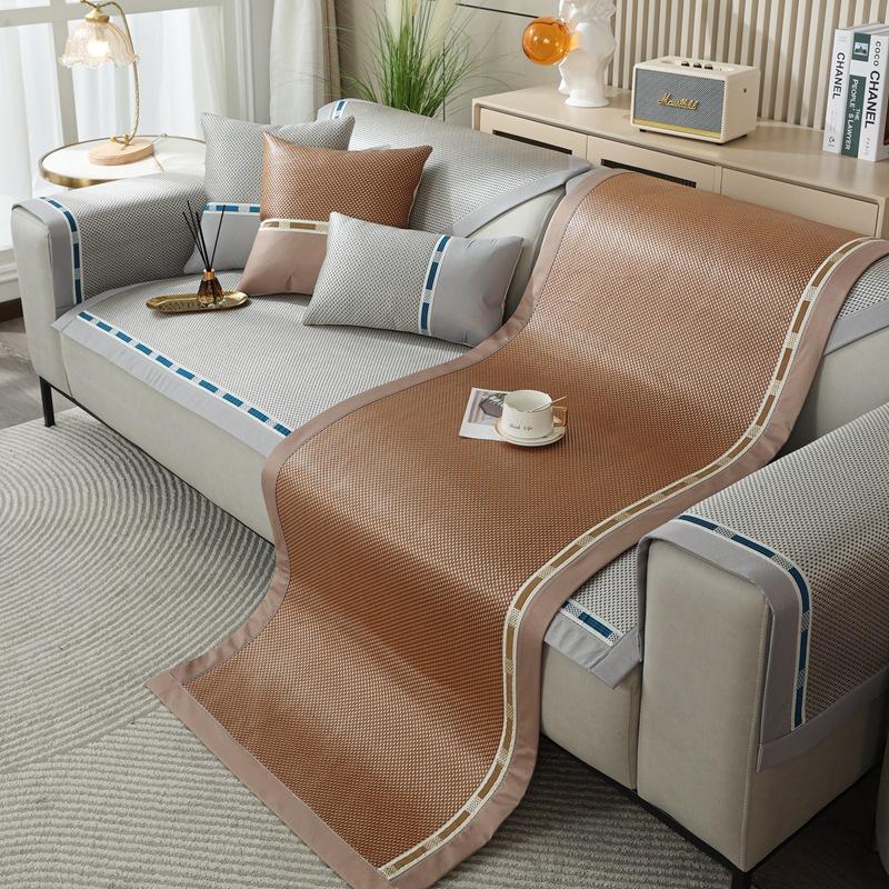 Pernă Ratan Răcoritoare pentru Sofă, Pad de Gheață de Vară, Mătase de Gheață, Covoraș de Vară, Pernă, Husă de Sofă din Piele Antiderapantă, Husă de Pernă de Vară, Pânză