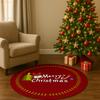 Santa Claus Round Christmas Rug Anti-Slip Water-Absorbent Christmas Tree Circular Carpet Washable Thick Mat Xmas Floor Mat