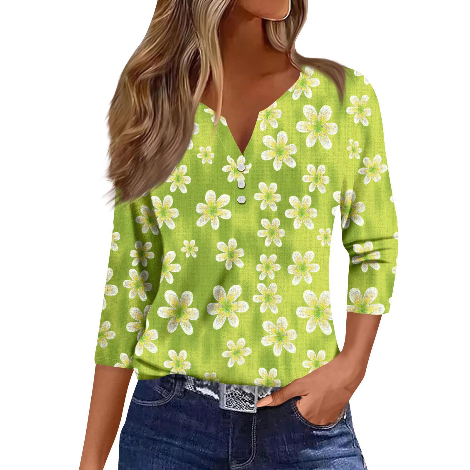 

Женская мода повседневный топ-пуловер с рукавами семь разрезов и винтажным цветочным принтом XL