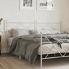 VidaXL White Metal Headboard 180 Cm, Headboard for Double Bed, White Headboard,, Metal Headboard 376587