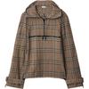 Burberry Checked Hooded Half Zip Jacket 81083241