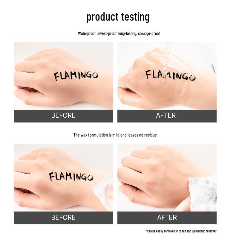 Flamingo Fine Essence Long-Lasting Sweat-Proof Eyeliner Pen - Black/Brown, Soft Tip