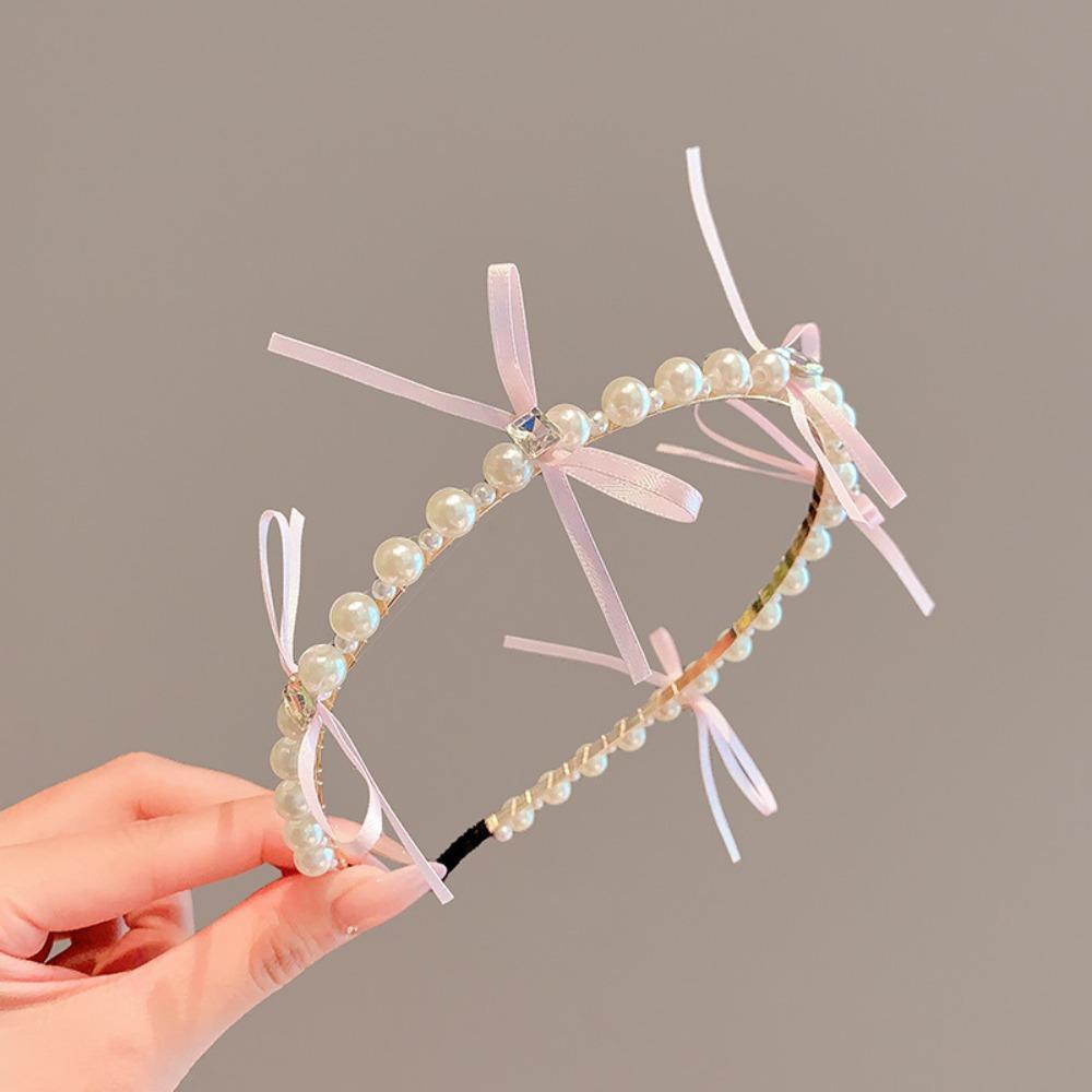 

Милый обруч для волос принцессы, корейская детская повязка на голову, новые жемчужные заколки для волос с бантом для детей Style 4