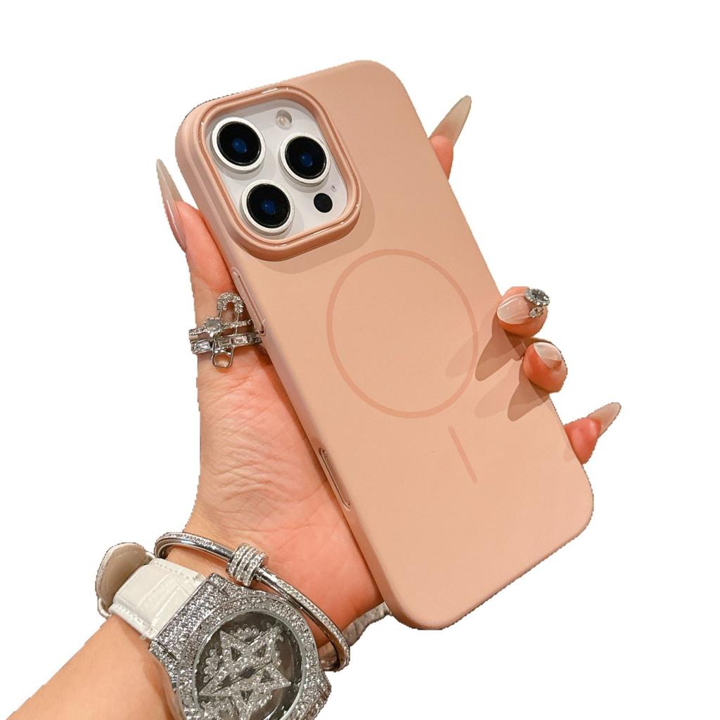 Applicable to Apple 17PROMAX soft PC color scheme fine ring magnetic mobile phone case iPhone15 premium sense protective case