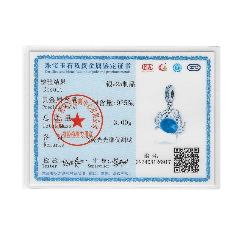 New 925 Silver Marine Crab Charms Pendant For Women Fit Bracelet DIY Birthday Party Jewelry Gift