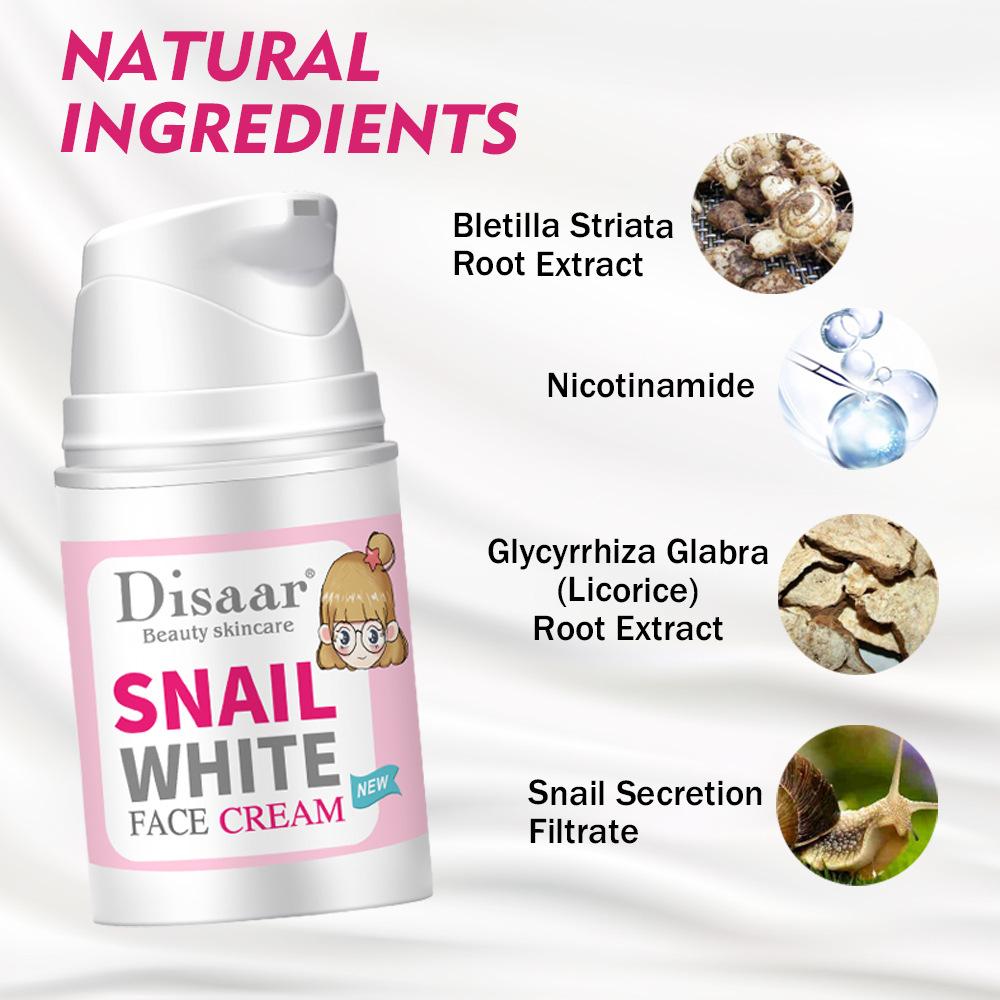 Disaar 60ml/pc Exquisite Girl Snail White Face Cream Remove Acnes Nourish Control Oil Remove Wrinkles Whitening Remedies Face Creams