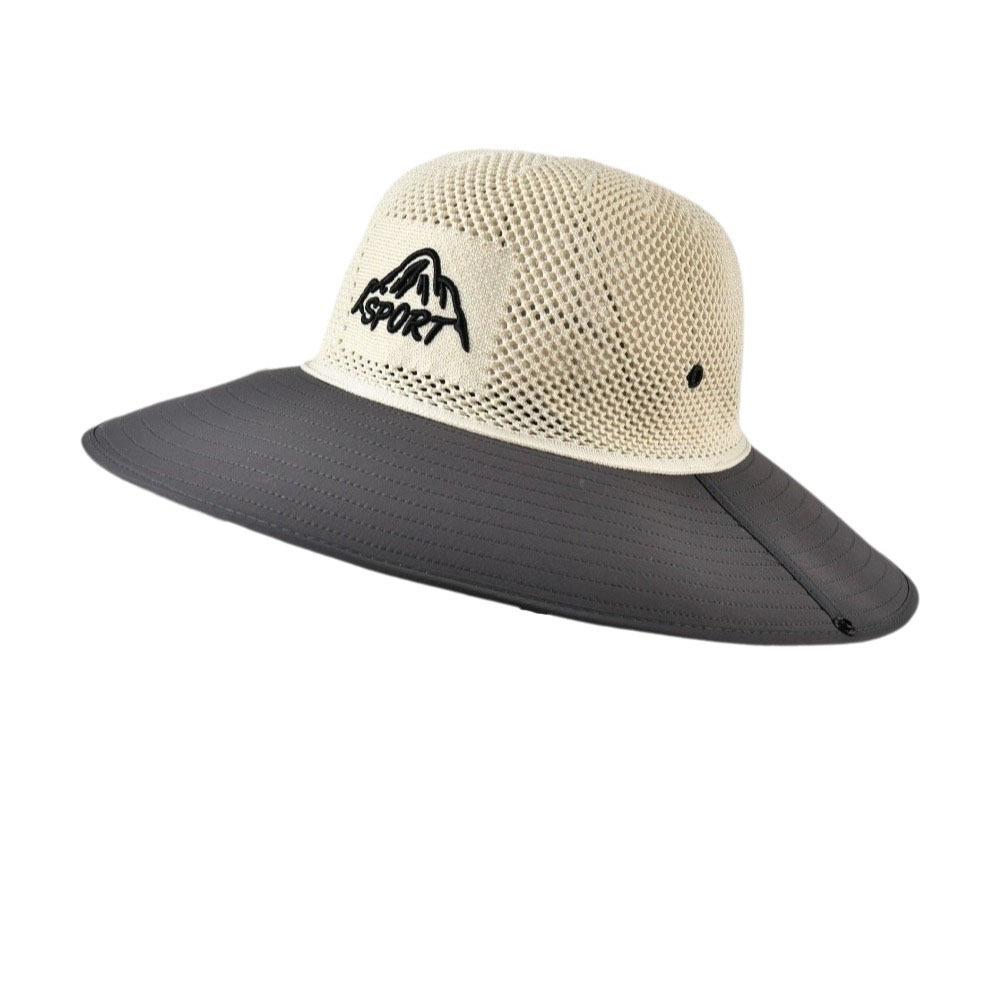

Mesh Sunscreen Sun Hat Large Brim Fisherman Hat Simple Bucket Hat Travel сірий