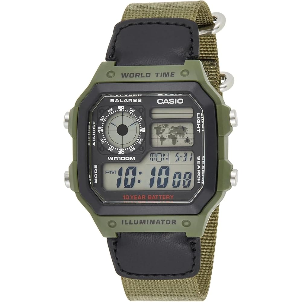 

Casio AE-1200WHB-3B Digital Men s Watch Black Resin Band Water Resistant
