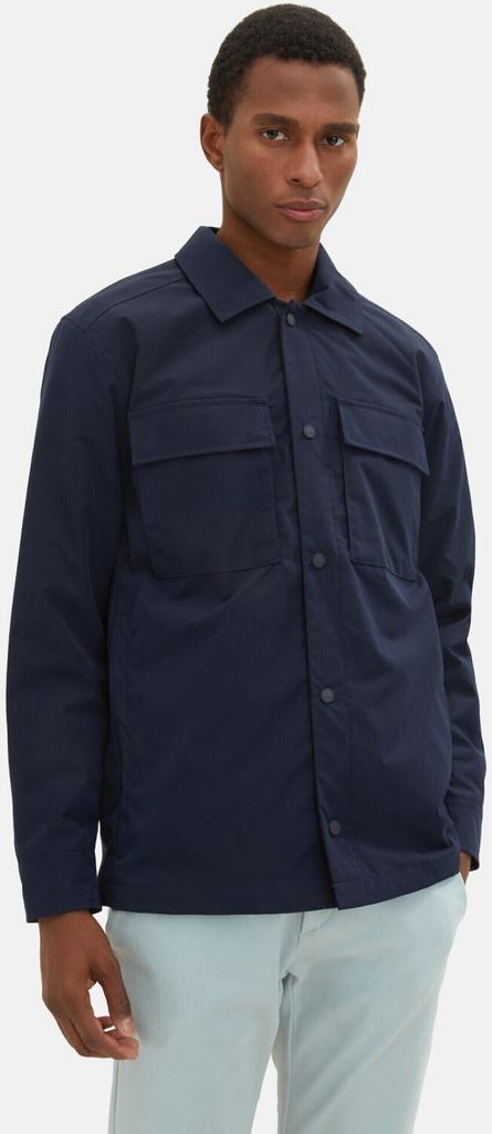 Mid-season Jacket Tom Tailor Shirt Jacket With Patch Pockets (1034868) Sky Captain Blue