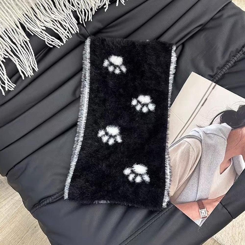 Soft Guitar Cats Scarf Double Sided Long Plush Muffler Fashion Winter Scarf Autumn Winter