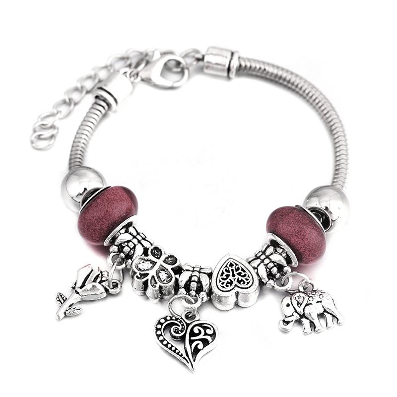 Fashion Glamour Bangle Jewelry 6 Colors Metal Lobster Buckle Snake Chain Beaded Bangles For Women Summer Bracelet Romantic Gift