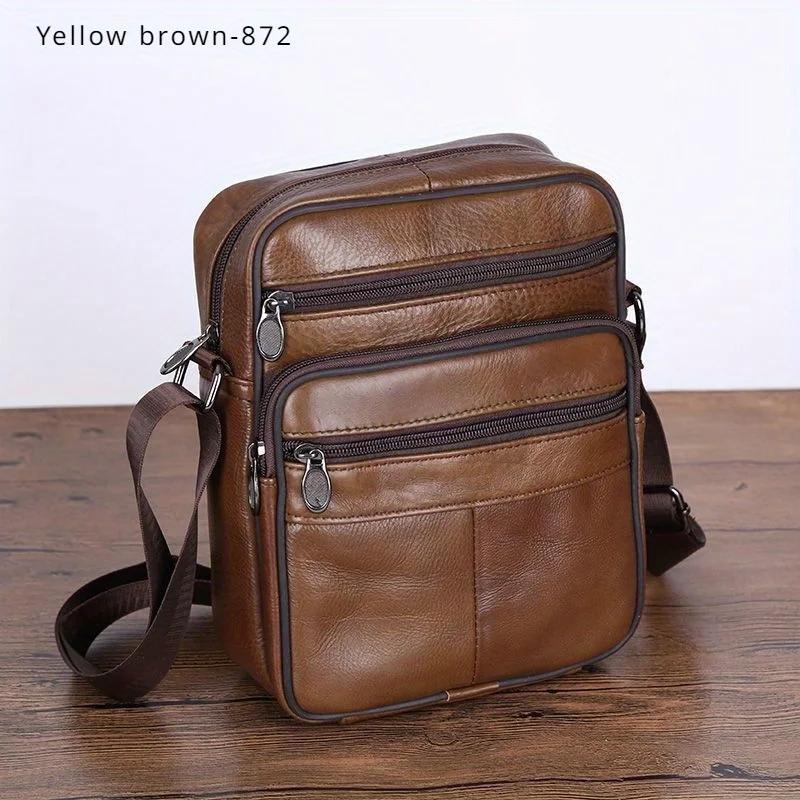 

Vintage Women s Bag, Fashionable Leather Minimalist Crossbody Bag, Zipper Closure, Large Capacity Casual Business Men s Bags